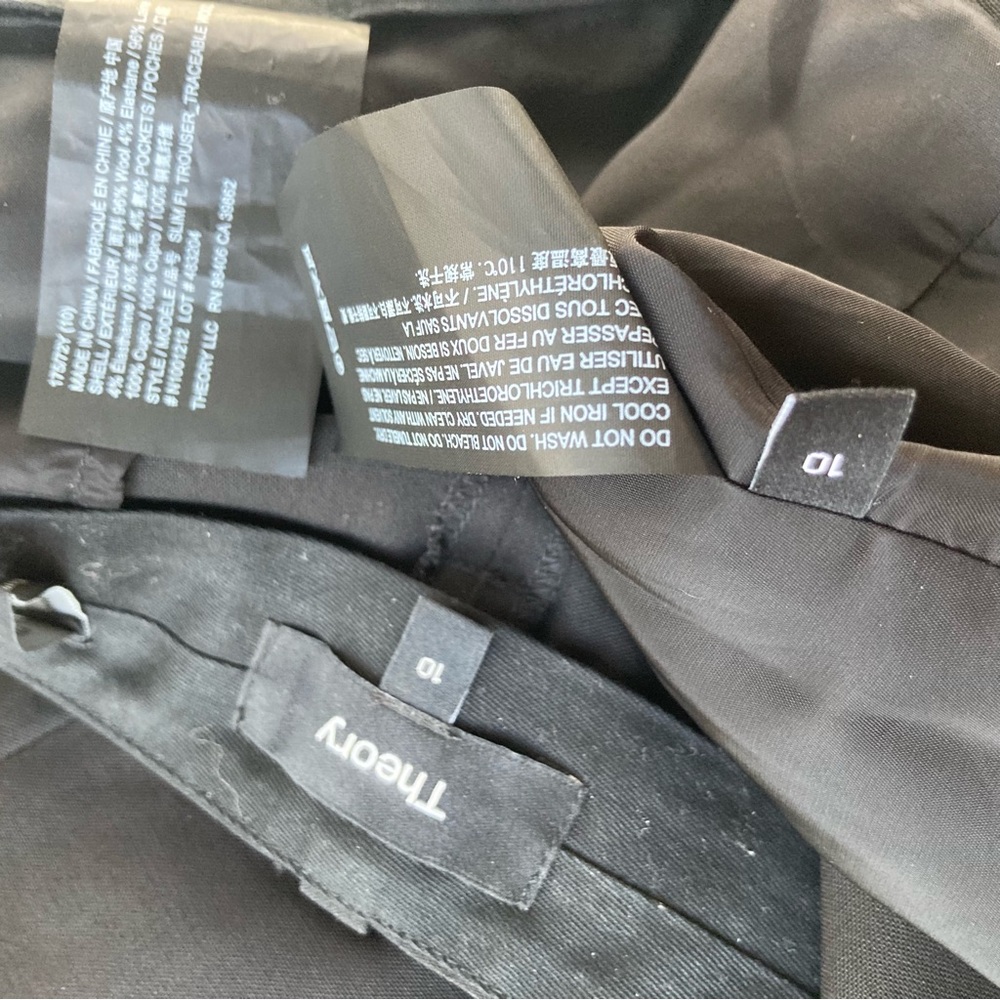 Theory Traceable Slim Blazer Jacket & Flared Pant, 34'' Good Wool $700 Womens 10 - Picture 12 of 15